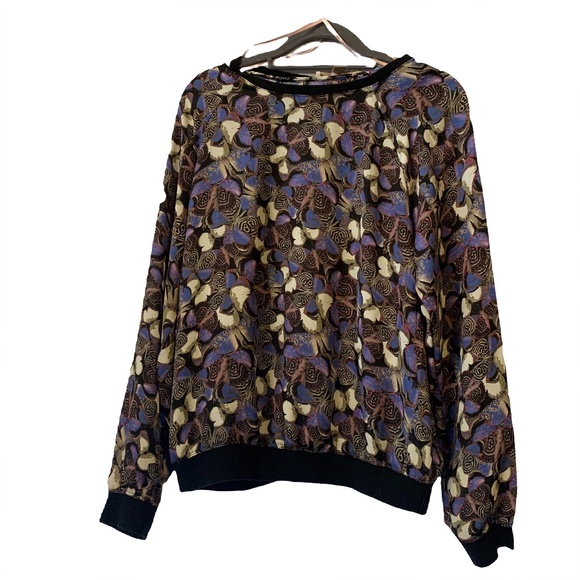 Forever 21 contemporary women’s blouse size medium multi colored semi sheer - Picture 1 of 3